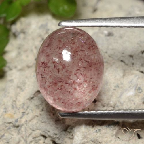 3.71ct Natürlicher Mittelrosa Erdbeerquarz, Oval, Lichtdurchlässig