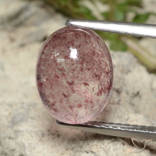 4.09ct Natürlicher Helles Kaugummirosa Erdbeerquarz, Oval, Lichtdurchlässig
