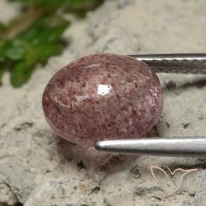 9,17 ctw natürlicher rose-rosa Erdbeerquarz, Oval, Lichtdurchlässig