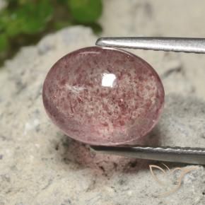 9,17 ctw natürlicher rose-rosa Erdbeerquarz, Oval, Lichtdurchlässig