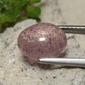 9,17 ctw natürlicher rose-rosa Erdbeerquarz, Oval, Lichtdurchlässig