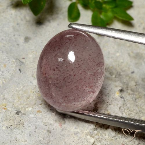 5.04ct Natürlicher rose-rosa Erdbeerquarz, Oval, Lichtdurchlässig