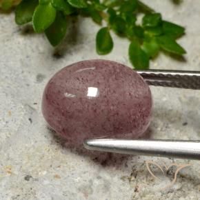 9,17 ctw natürlicher rose-rosa Erdbeerquarz, Oval, Lichtdurchlässig