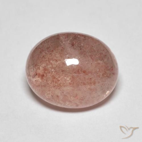 4.84ct Natürlicher Grapefruit-Rosa Erdbeerquarz, Oval, Lichtdurchlässig
