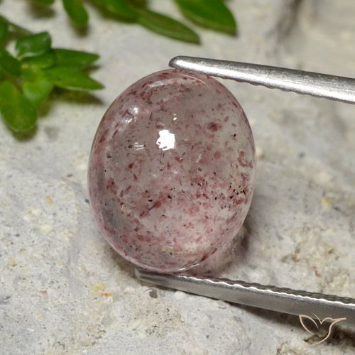 9,17 ctw natürlicher Tiefes Kaugummirosa Erdbeerquarz, Oval, Lichtdurchlässig