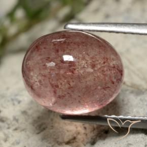9,17 ctw natürlicher rose-rosa Erdbeerquarz, Oval, Lichtdurchlässig