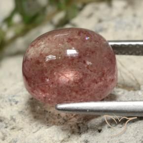 9,17 ctw natürlicher rose-rosa Erdbeerquarz, Oval, Lichtdurchlässig