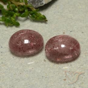 6.52 ct natürliche Mittelrosa Erdbeerquarz-Edelsteine, Oval, Lichtdurchlässig