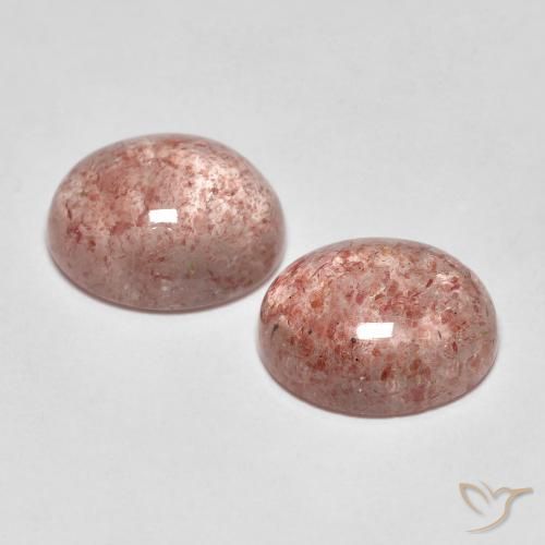 5.55 ct natürliche rose-rosa Erdbeerquarz-Edelsteine, Oval, Lichtdurchlässig