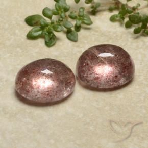 7.17 ct natürliche rose-rosa Erdbeerquarz-Edelsteine, Oval, Lichtdurchlässig