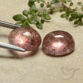 7.17 ct natürliche rose-rosa Erdbeerquarz-Edelsteine, Oval, Lichtdurchlässig