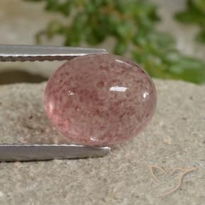 9,17 ctw natürlicher Rosa Ton Erdbeerquarz, Oval, Lichtdurchlässig