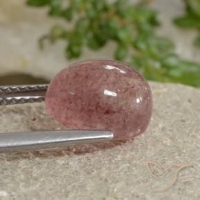 9,17 ctw natürlicher Rosa Ton Erdbeerquarz, Oval, Lichtdurchlässig