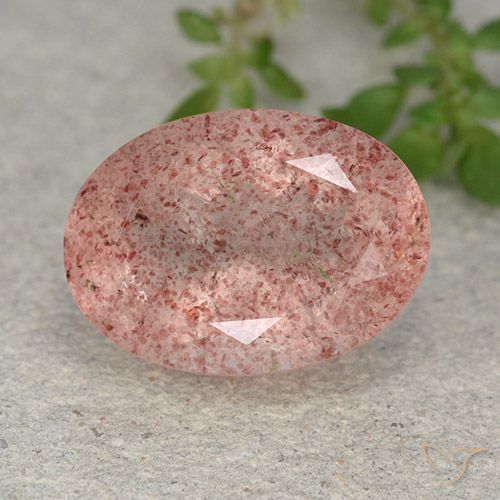 5.83ct Natürlicher rose-rosa Erdbeerquarz, Oval, Lichtdurchlässig