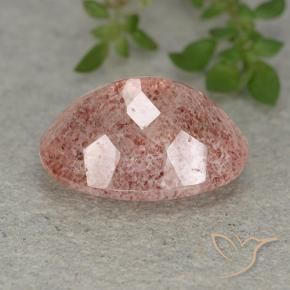 9,17 ctw natürlicher rose-rosa Erdbeerquarz, Oval, Lichtdurchlässig