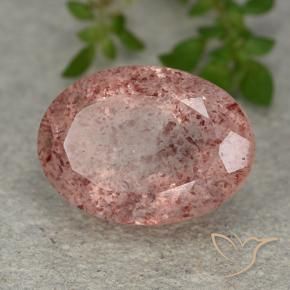 9,17 ctw natürlicher rose-rosa Erdbeerquarz, Oval, Lichtdurchlässig