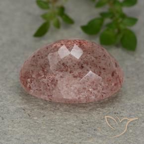 9,17 ctw natürlicher rose-rosa Erdbeerquarz, Oval, Lichtdurchlässig