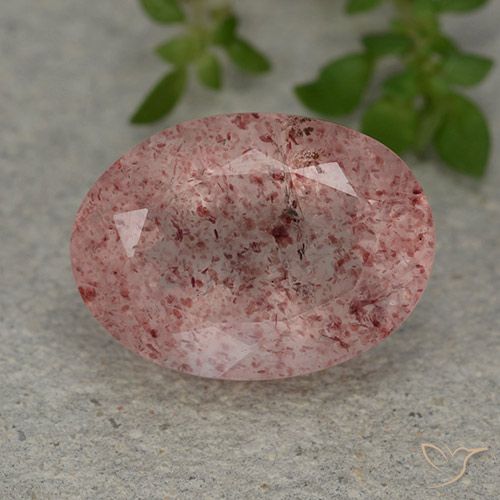 5.79ct Natürlicher rose-rosa Erdbeerquarz, Oval, Lichtdurchlässig