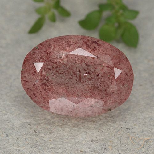 6.14ct Natürlicher rose-rosa Erdbeerquarz, Oval, Lichtdurchlässig