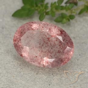 9,17 ctw natürlicher Erdiges Rosa Erdbeerquarz, Oval, Lichtdurchlässig