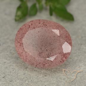 9,17 ctw natürlicher Erdiges Rosa Erdbeerquarz, Oval, Lichtdurchlässig