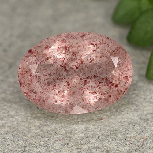 5.17ct Natürlicher Mittel-Hellrosa Erdbeerquarz, Oval, Lichtdurchlässig