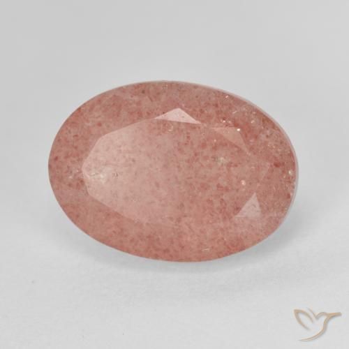 6.68ct Natürlicher Mittelrosa Erdbeerquarz, Oval, Lichtdurchlässig