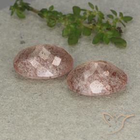 11.48 ct natürliche Erdiges Rosa Erdbeerquarz-Edelsteine, Oval, Lichtdurchlässig