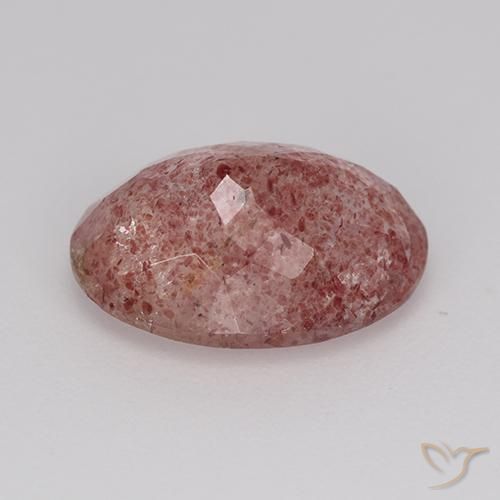 9,17 ctw natürlicher rose-rosa Erdbeerquarz, Oval, Lichtdurchlässig