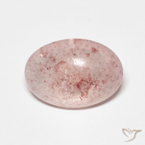 3.32ct Natürlicher Mittelrosa Erdbeerquarz, Oval, Lichtdurchlässig