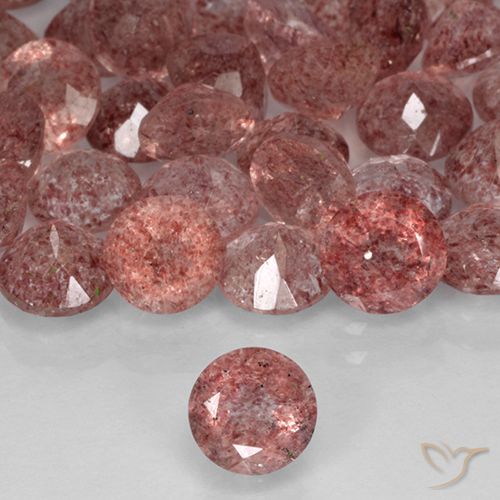 0.78ct Natürlicher rose-rosa Erdbeerquarz, Runden, Lichtdurchlässig