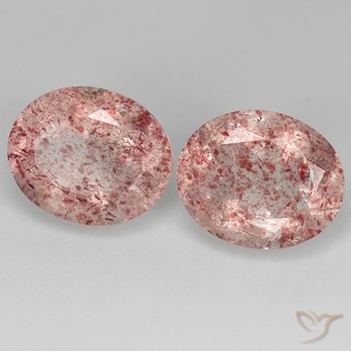 7,30 ct natürliche rosafarbener Erdbeerquarz-Edelsteine, Oval Schliff, Transparent