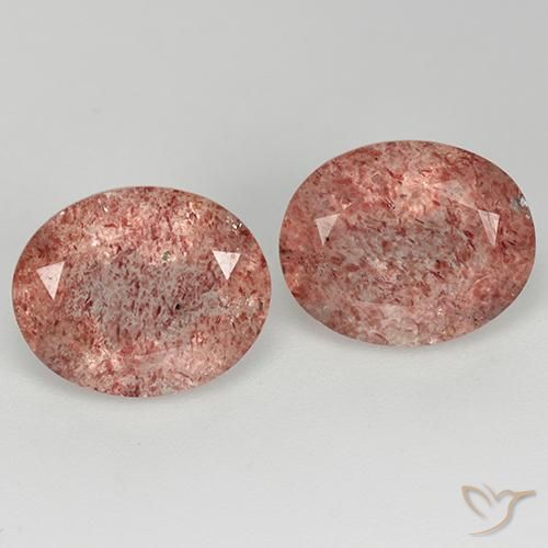 6.69ctw Natürlicher Himbeerrosa Erdbeerquarz, Oval, Transparent