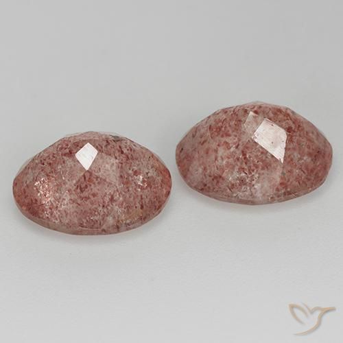 6.69 ct natürliche Himbeerrosa Erdbeerquarz-Edelsteine, Oval, Transparent