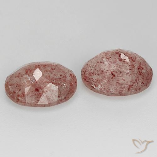 6.73 ct natürliche Mittelrosa Erdbeerquarz-Edelsteine, Oval, Transparent