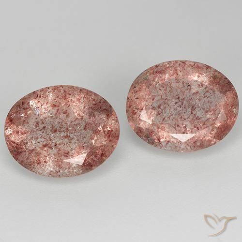 6.37ctw Natürlicher rose-rosa Erdbeerquarz, Oval, Transparent