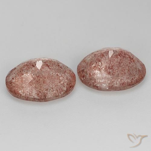 6.37 ct natürliche rose-rosa Erdbeerquarz-Edelsteine, Oval, Transparent