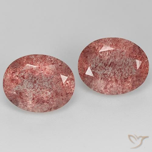 6.73ctw Natürlicher Leuchtend rosa Erdbeerquarz, Oval, Transparent