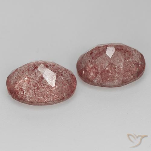 6.73 ct natürliche Leuchtend rosa Erdbeerquarz-Edelsteine, Oval, Transparent