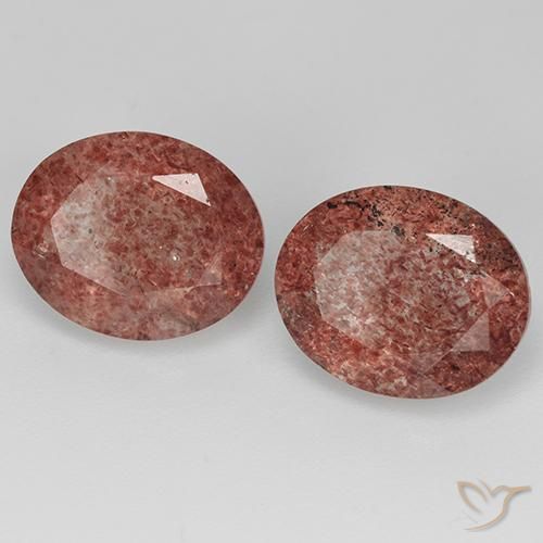6.45 ct natürliche tiefrot Erdbeerquarz-Edelsteine, Oval, Lichtdurchlässig