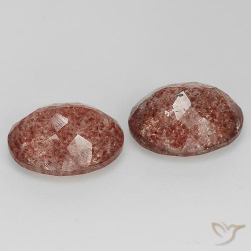 6.45 ct natürliche tiefrot Erdbeerquarz-Edelsteine, Oval, Lichtdurchlässig