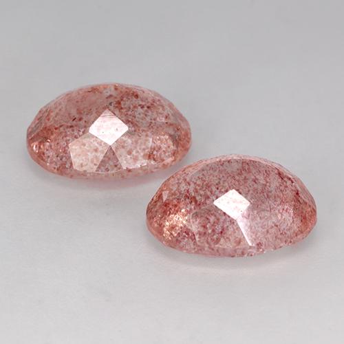 7,15 ct natürliche rosafarbener Erdbeerquarz-Edelsteine, Oval Schliff, Lichtdurchlässig