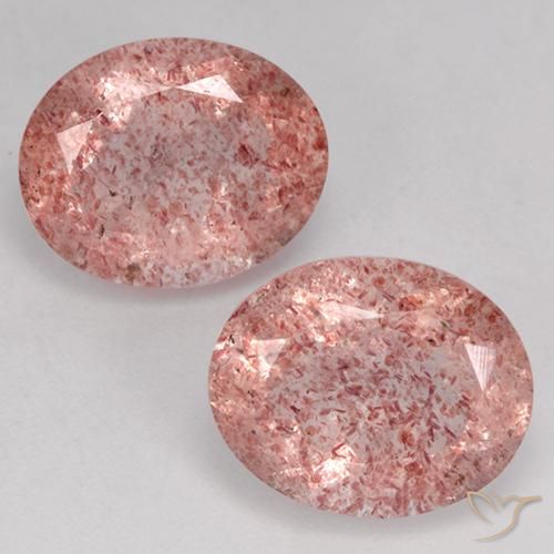 6.35ctw Natürlicher hellrose-rosa Erdbeerquarz, Oval, Lichtdurchlässig