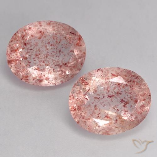6.91ctw Natürlicher Mittelrosa Erdbeerquarz, Oval, Transparent