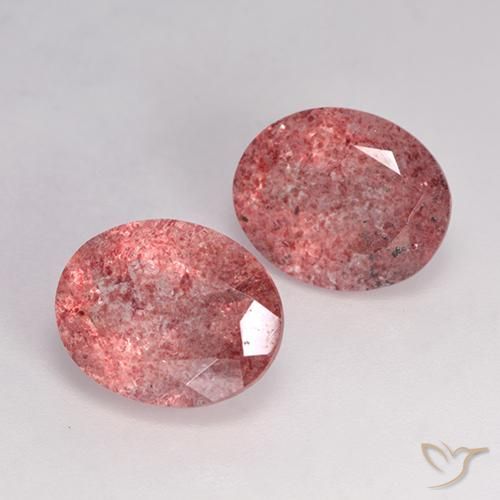 6.69 ct natürliche tiefrot Erdbeerquarz-Edelsteine, Oval, Lichtdurchlässig