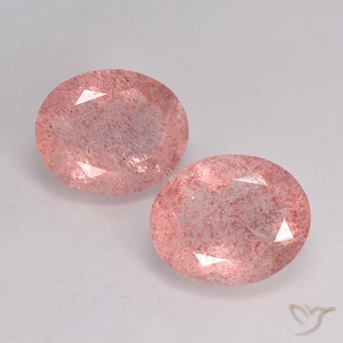 6.99ctw Natürlicher Mittelrosa Erdbeerquarz, Oval, Lichtdurchlässig