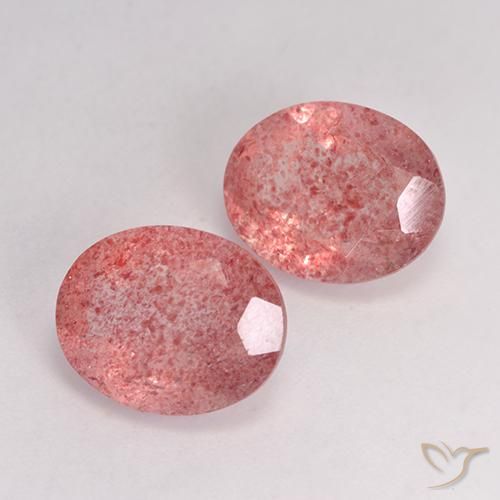 5.96 ct natürliche Mittelrot Erdbeerquarz-Edelsteine, Oval, Lichtdurchlässig