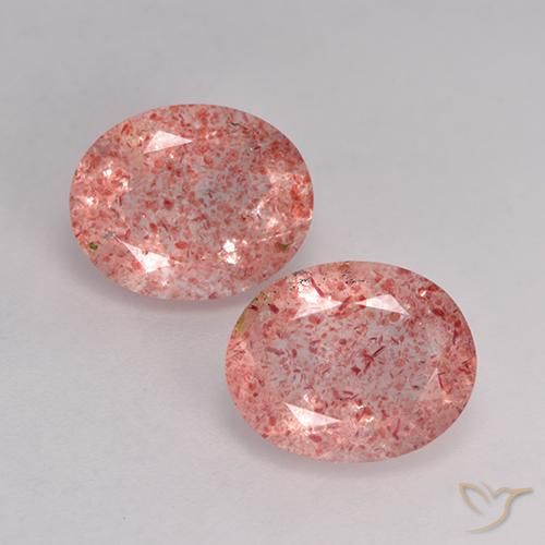 6.04ctw Natürlicher hellrose-rosa Erdbeerquarz, Oval, Transparent