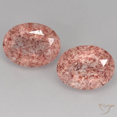 3.60ctw Natürlicher Erdiges Rosa Erdbeerquarz, Oval, Lichtdurchlässig