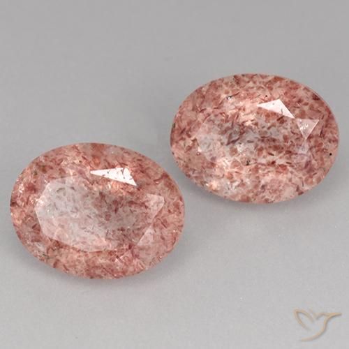 3.60 ct natürliche Erdiges Rosa Erdbeerquarz-Edelsteine, Oval, Lichtdurchlässig